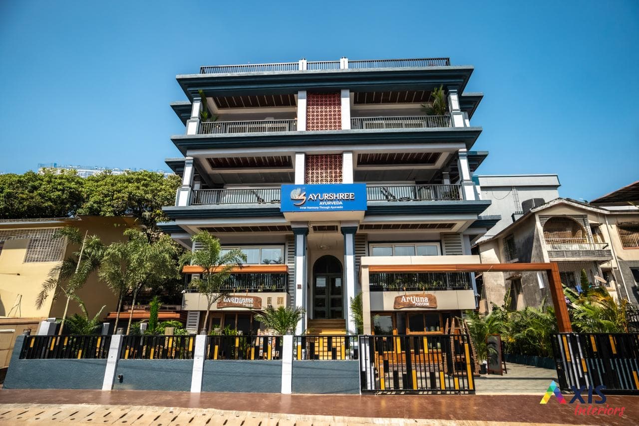 Ayurshree Ayurveda wellness center building exterior in Porvorim, Goa